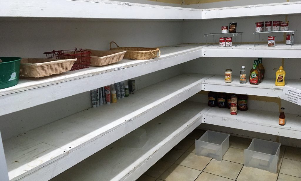 Empty pantry at the Ronald McDonald House